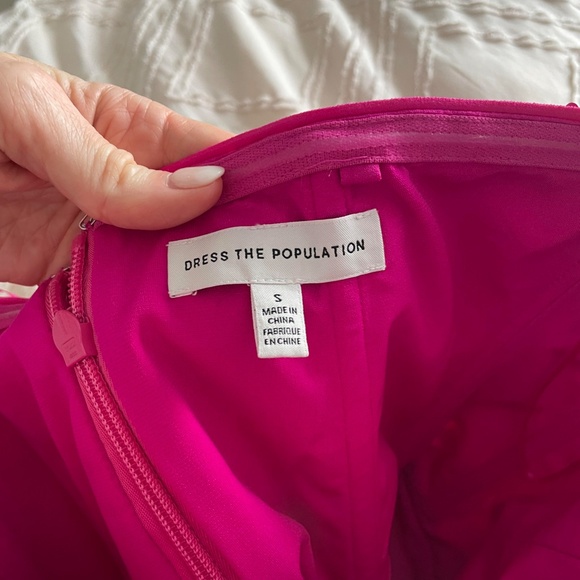 Hot Pink Sequin Jumpsuit, Dress the Population Size Small - Picture 4 of 7